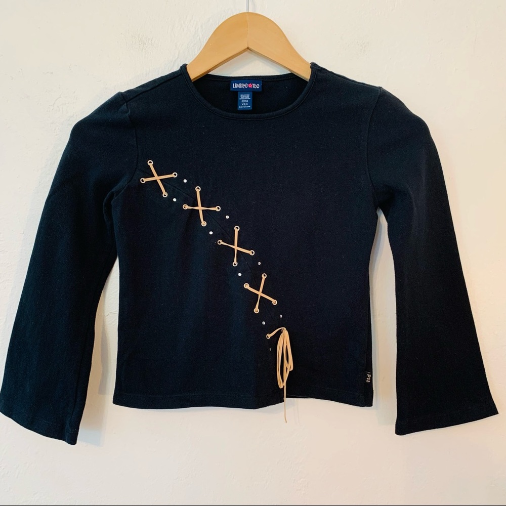 LIMITED TOO Girl’s vintage Long Sleeve Black T-Shirt Size XS